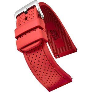 Sporty Premium Soft Silicone Adjustable Watch Band - Replacement Rubber Red